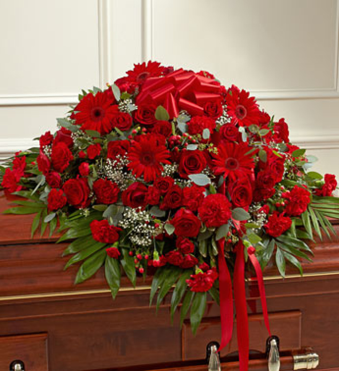 Red Half Casket Cover