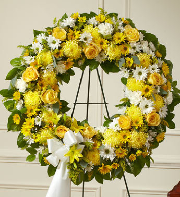 Yellow and White Wreath