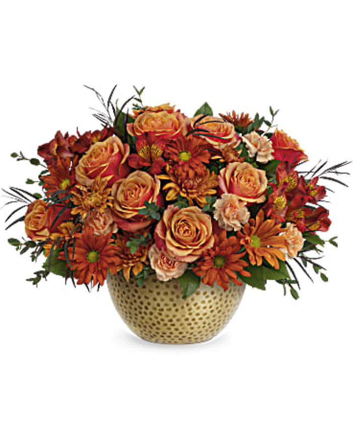 Teleflora’s Vintage Gold Centerpiece