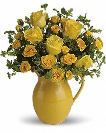 Sunny Day Pitcher of Roses