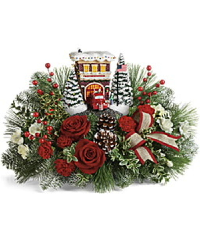 Teleflora\'s Thomas Kinkade\'s Festive Fire Station