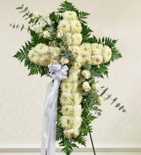 White Cross with White Roses