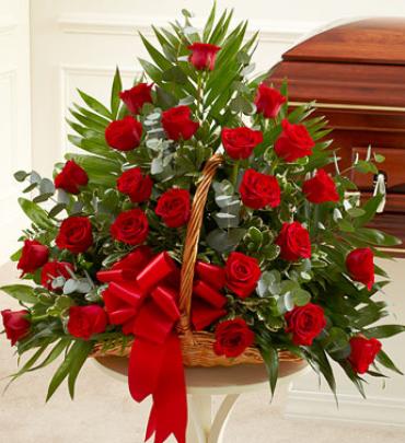 Red Rose Fireside Basket