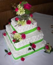 Hot Pink & Chartreuse Cake Flowers