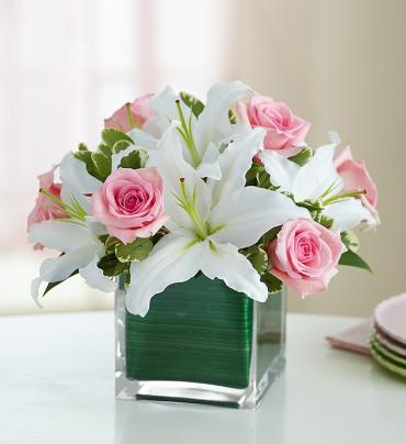 Rose and Lily Cube Bouquet