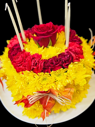 Autumn Brithday Flower Cake