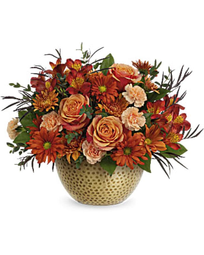 Teleflora’s Vintage Gold Centerpiece