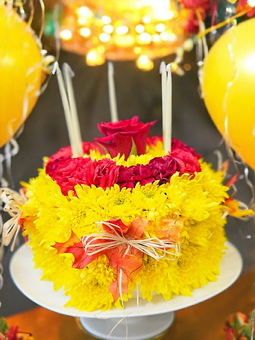 Autumn Brithday Flower Cake