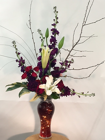 Light up High Style vase arrangement