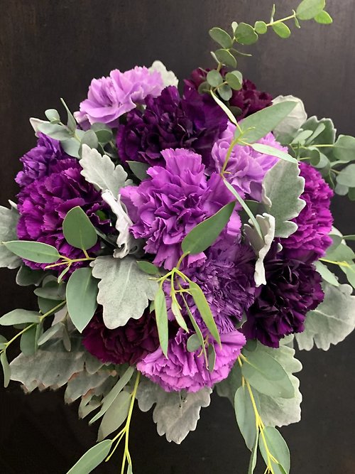 Purple Carnation Brides Bouquet