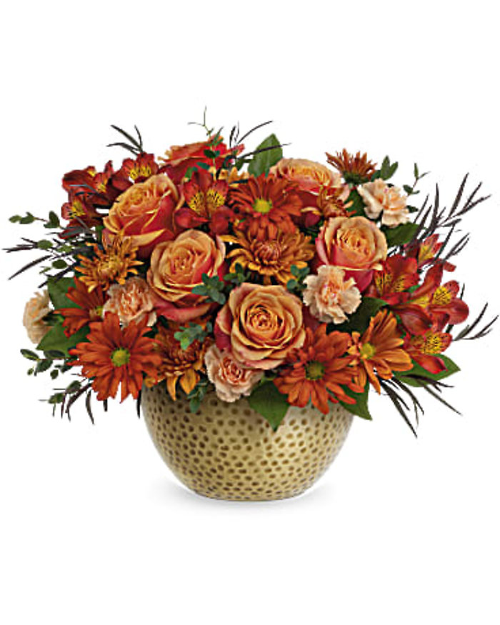 Teleflora’s Vintage Gold Centerpiece