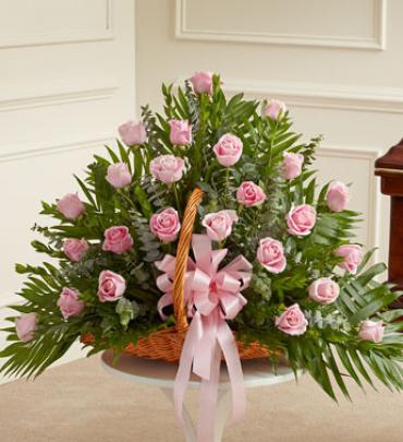 Pink Rose Fireside Basket