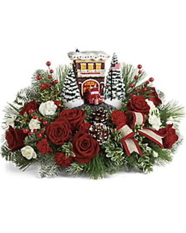 Teleflora\'s Thomas Kinkade\'s Festive Fire Station