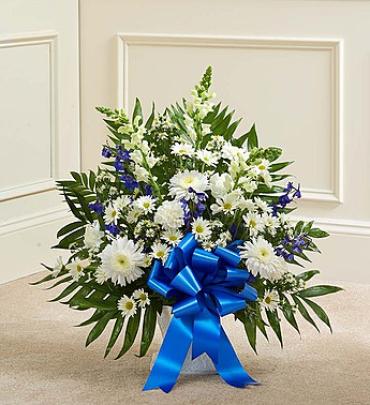 Blue & White Sympathy Arrangement