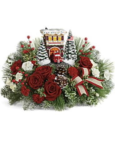 Teleflora\'s Thomas Kinkade\'s Festive Fire Station